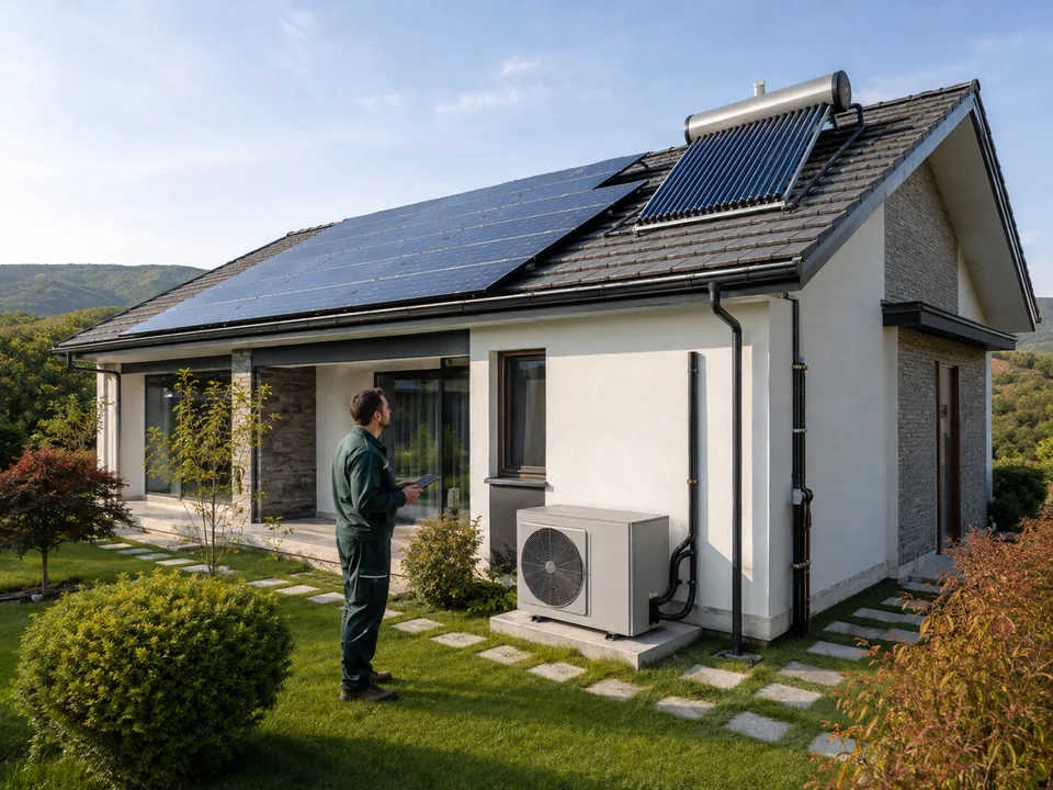 Isı pompası ve güneş enerjisi sistemi